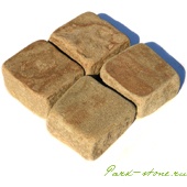 брусчатка из камня песчаник колотая  галтованная бежевого цвета 10х10см