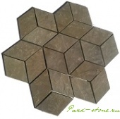 геометрическая плитка из зеленого песчаника
