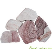 камень песчаник бело-розовый галтованный 4 см, плитняк