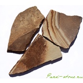 Камень плитняк коричневый с разводами 2-3см
