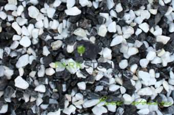 Щебень крошка микс (черный-белый) фр. 10-20 мм. фото 