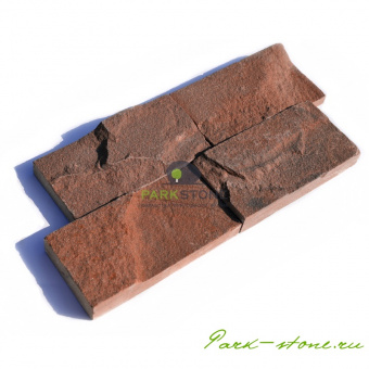 Плитка из песчаника фактурная красных оттенков 2 см фото 