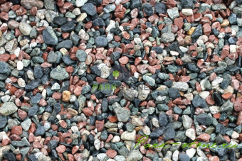 Щебень галтованый микс (серый-зеленый-розовый) фр.10-20 мм. фото 