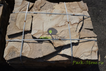 Песчаник коричневый с рисунком 2-3 см, камень капучино